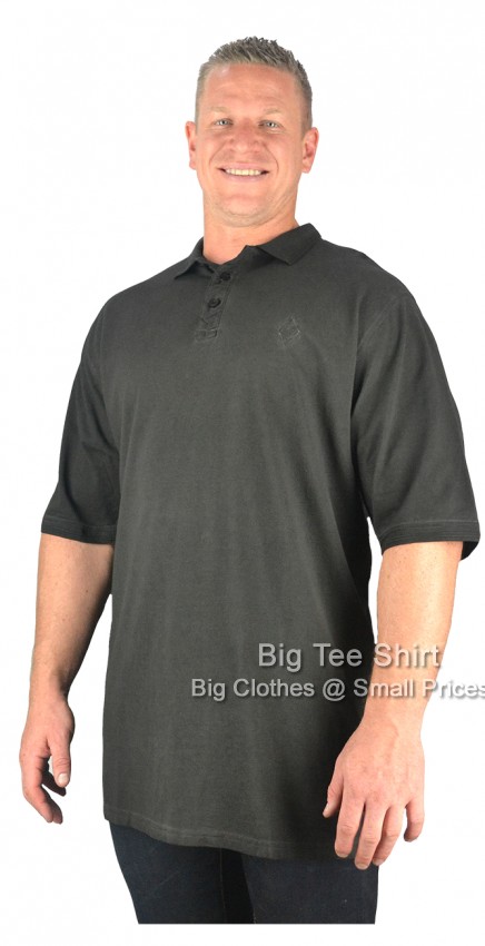 Black Kam Craic Acid Wash Polo Shirt  - EOL