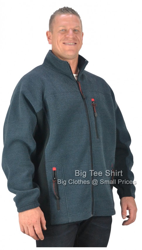 Navy Espionage Pony Ribbed Effect Fleece Jacket - EOL