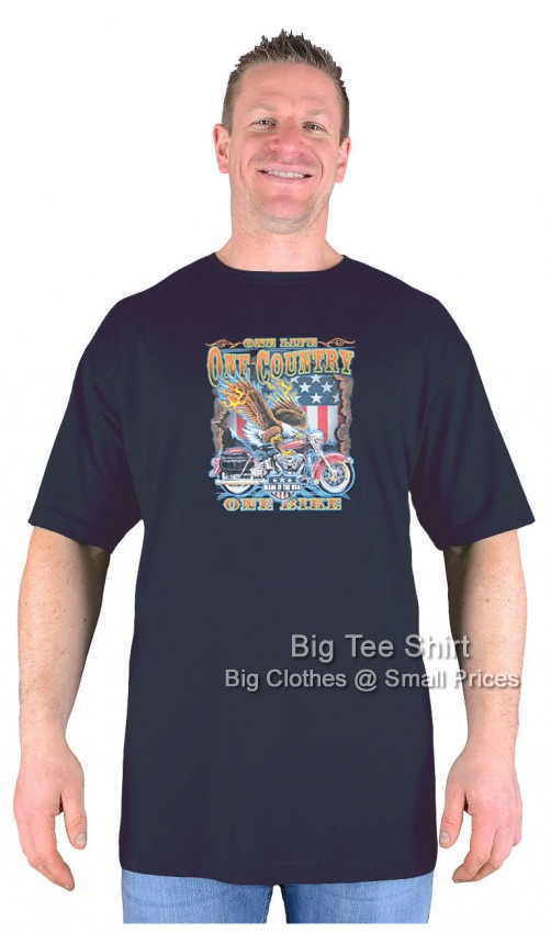 Black Big Tee Shirt One Country Biker T-Shirt