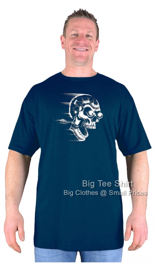 Navy Blue Big Tee Shirt Speedy Skull T-Shirt