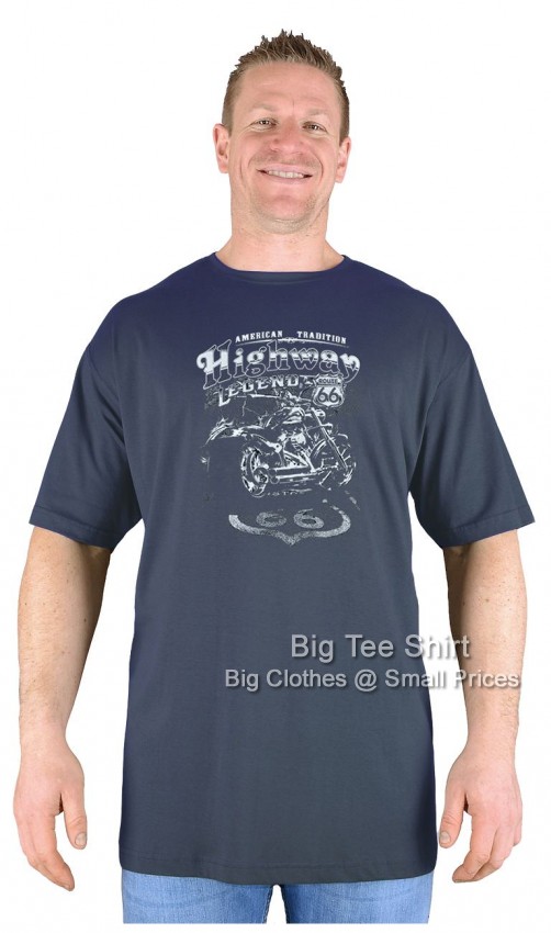 Charcoal Grey  Big Tee Shirt American Tradition Biker T-Shirt