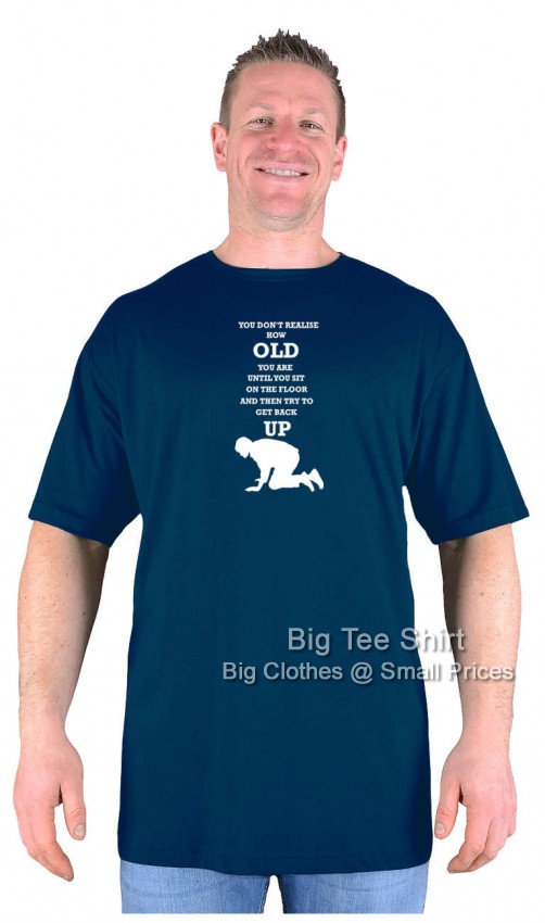 Navy Blue Big Tee Shirt Get Back Up T-Shirt