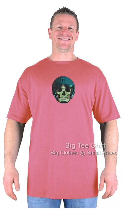 Berry Red Big Tee Shirt Crash Hat Skull T-Shirt