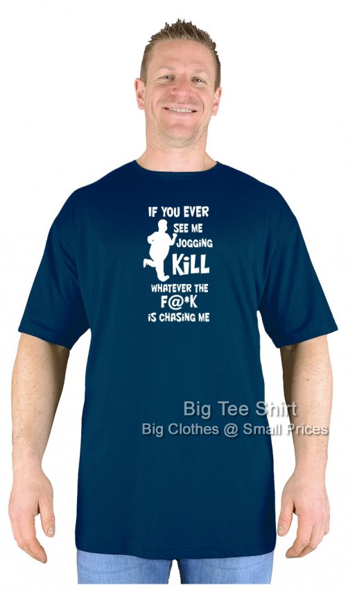 Navy Blue Big Tee Shirt No Jogging T-Shirt