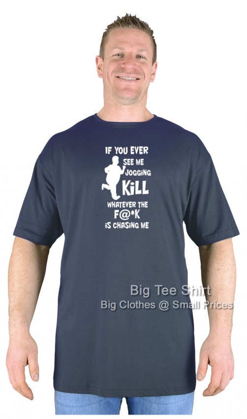 Charcoal Grey Big Tee Shirt No Jogging T-Shirt