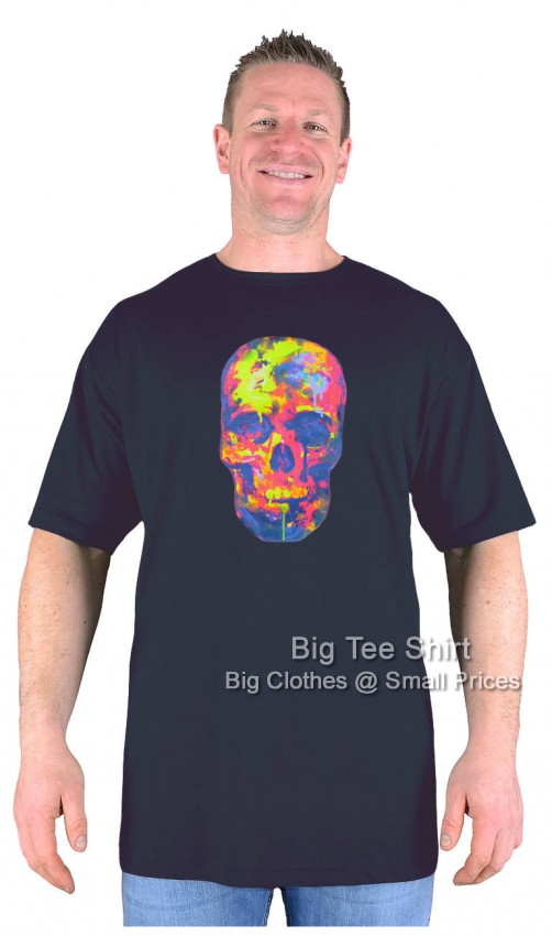 Black Big Tee Shirt Dipped Skull T Shirt