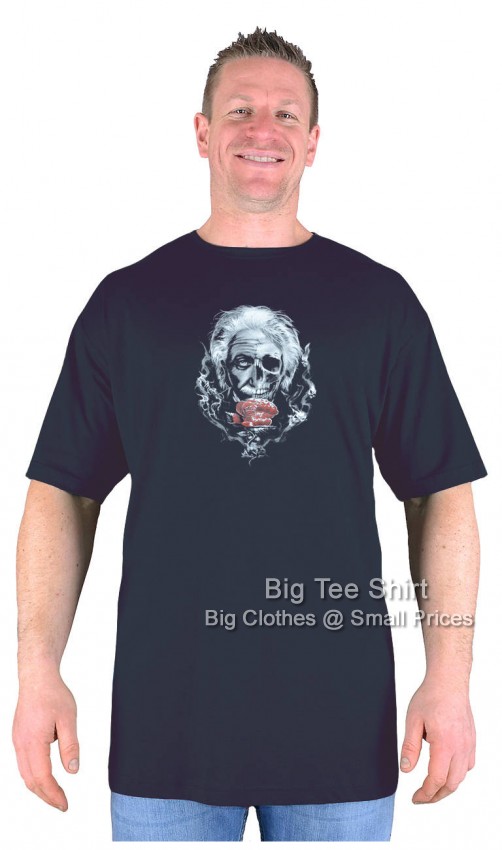 Black Big Tee Shirt Skull Einstein T-Shirt