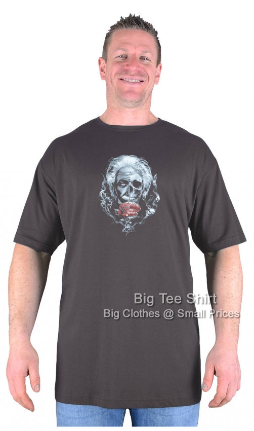 Charcoal Grey Big Tee Shirt Skull Einstein T-Shirt