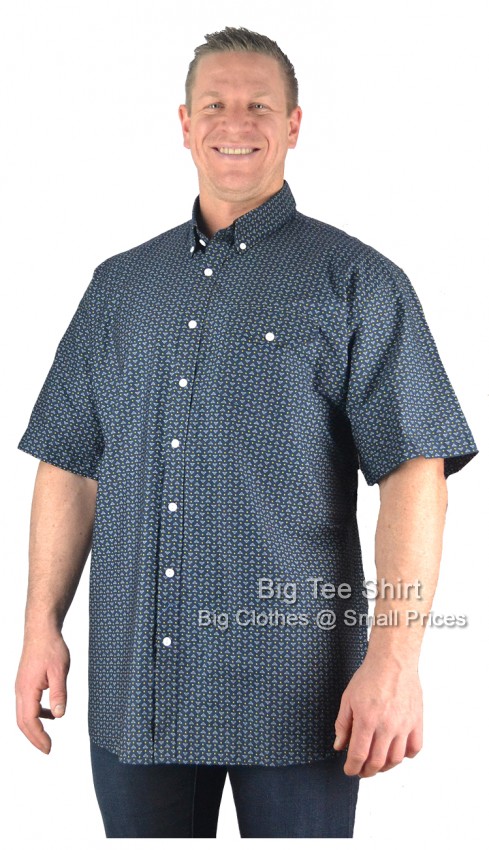 Navy Blue Espionage Tezz Short Sleeve Shirt