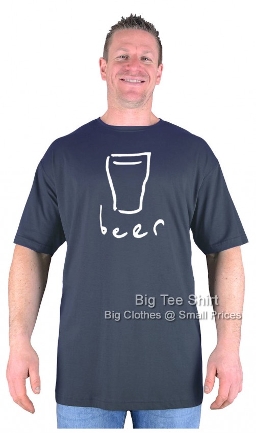 Charcoal Grey Big Tee Shirt Beer T Shirt