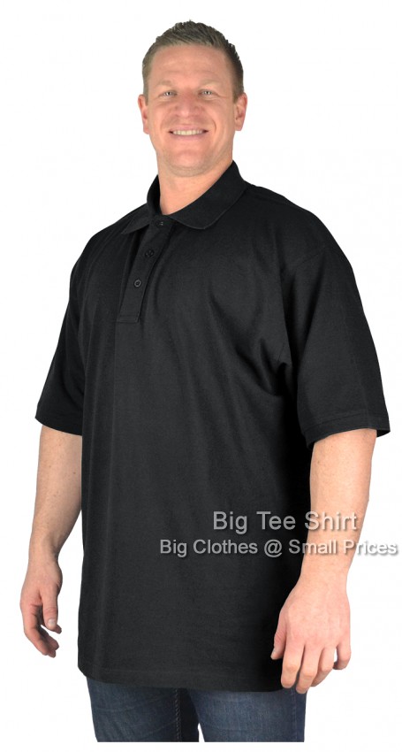 Black Big Tee Shirt Duran Plain Cotton Polo Shirt