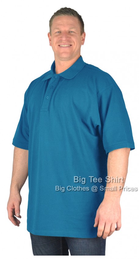 Blue Big Tee Shirt Duran Plain Cotton Polo Shirt