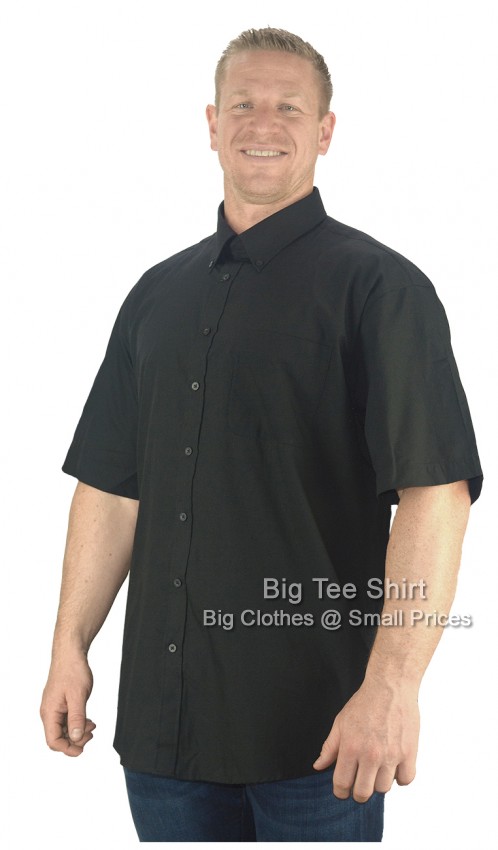 Black Espionage Markham Short Sleeve Plain Shirt