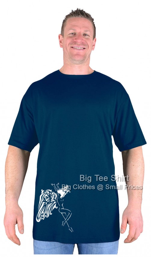 Navy Blue Big Tee Shirt Angel T-Shirt