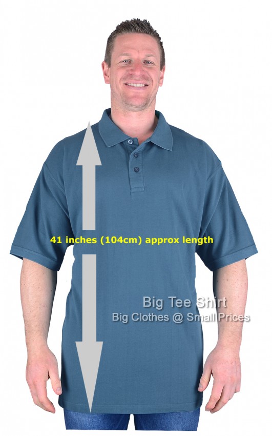 Airforce Blue Big Tee Shirt Jones TALL EXTRA LONG Polo Shirts