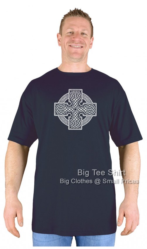 Black Big Tee Shirt Celtic Cross T-Shirt