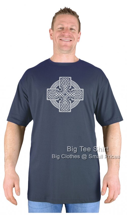 Charcoal Grey Big Tee Shirt Celtic Cross T-Shirt