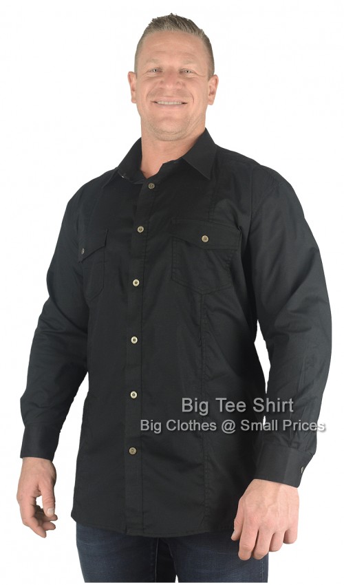 Black Kam Pendil Twin Pocket Long Sleeve Shirt