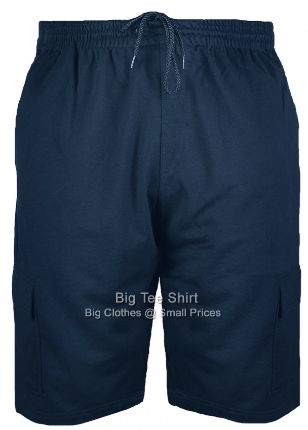 Navy Blue Kam Hoss Cargo Style Shorts 