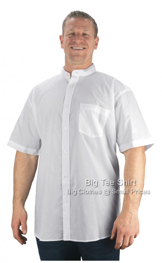 White Cotton Valley Davis Short Sleeve Grandad Shirt
