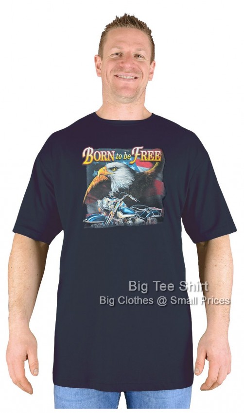 Black Big Tee Shirt Biker Be Free T-Shirt