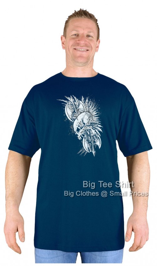Navy Blue Big Tee Shirt Axe Banner T-Shirt