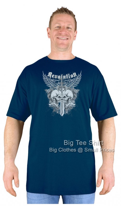 Navy Blue Big Tee Shirt Skull Splitter T-Shirt