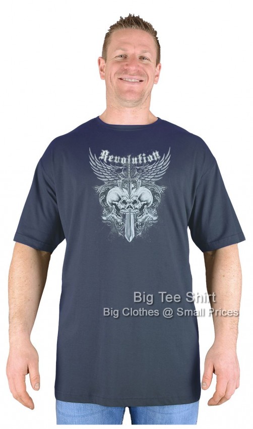 Charcoal Grey Big Tee Shirt Skull Splitter T-Shirt