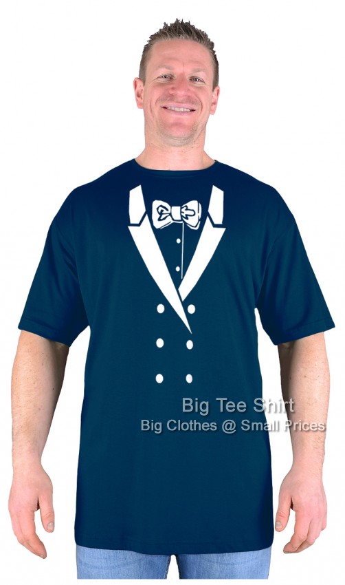 Navy Blue Big Tee Shirt Bow Tie and Tuxedo T-Shirt 