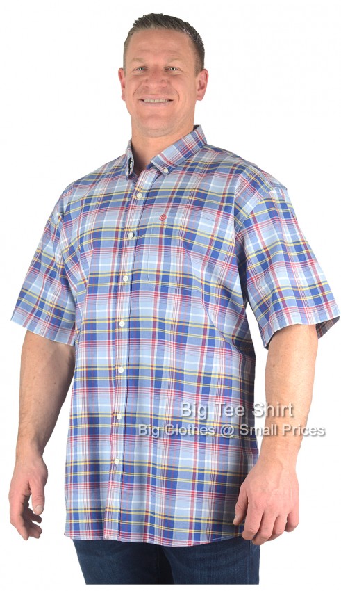 Blue Espionage Chalker Short Sleeve Check Shirt