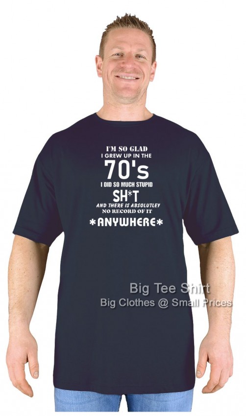 Black Big Tee Shirt Born in the Seventies T-Shirt 