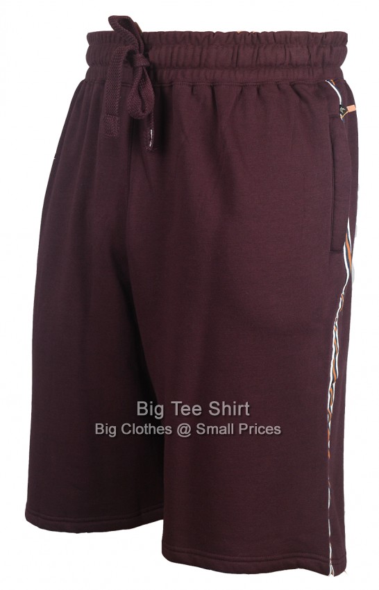 Burgundy Kam Kennedy Fleece Style Jog Shorts - EOL