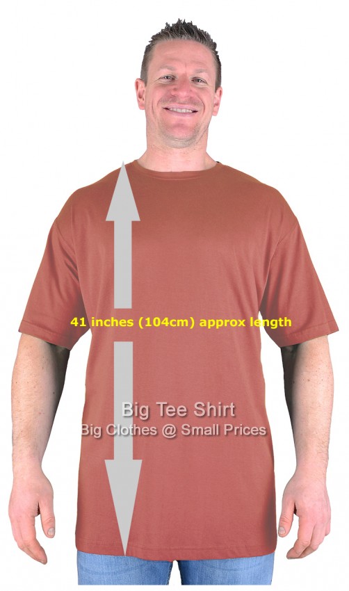 Dark Coral Big Tee Shirt Long Tall T Shirt/Nightshirt