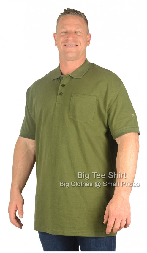 Khaki Forge Howie Plain Pique Chest Pocket Polo Shirt  - EOL