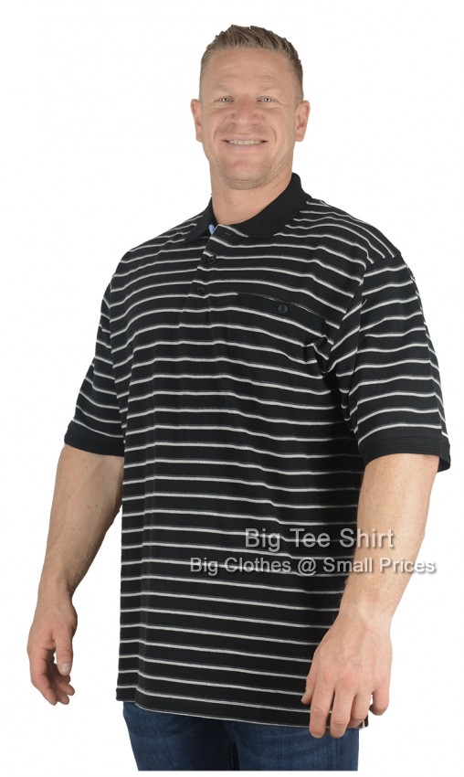 Black Forge Heeley Striped Polo Shirt