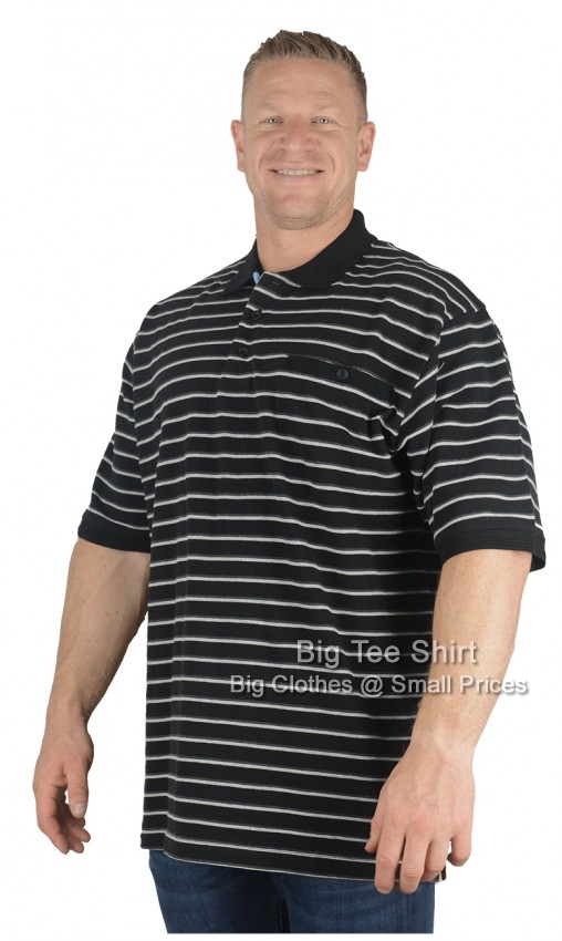 Black Forge Heeley Striped Polo Shirt - EOL