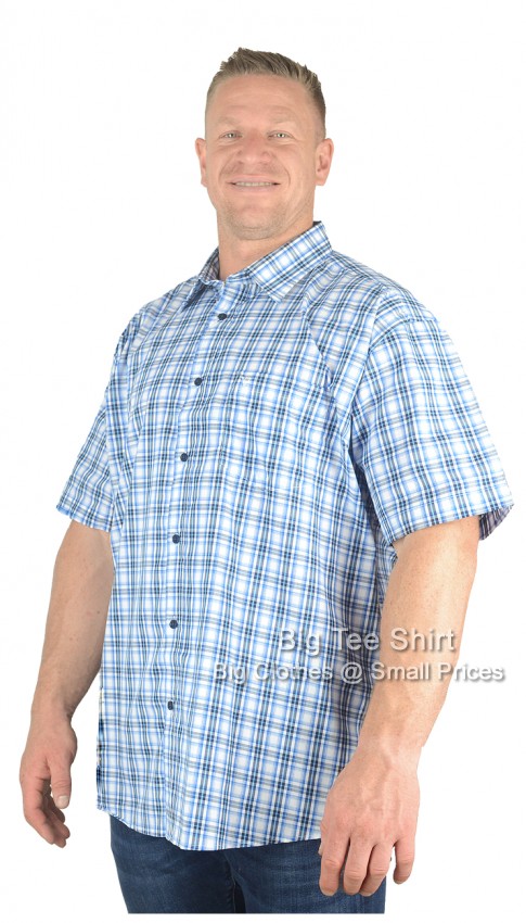 Blue White Cotton Valley Plinny Short Sleeve Shirt