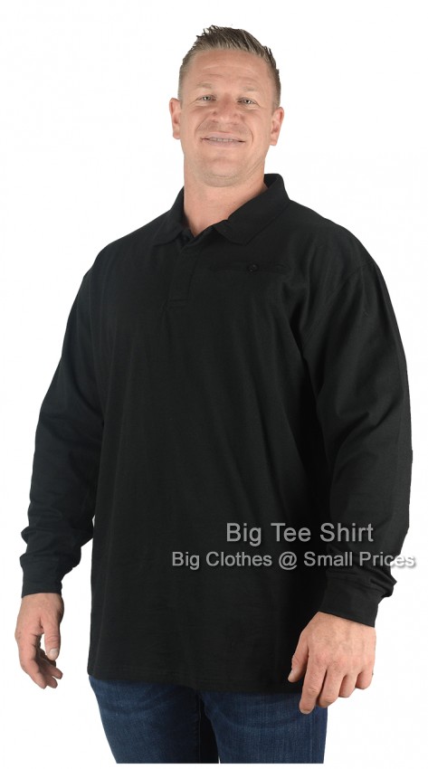 Black Kam Mons Long Sleeve Polo Shirt