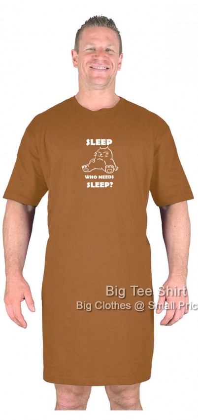 Copper Big Tee Shirt Who Needs Sleep Nightshirt