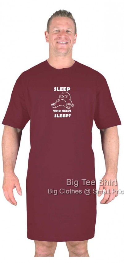 Wine Big Tee Shirt Who Needs Sleep Nightshirt