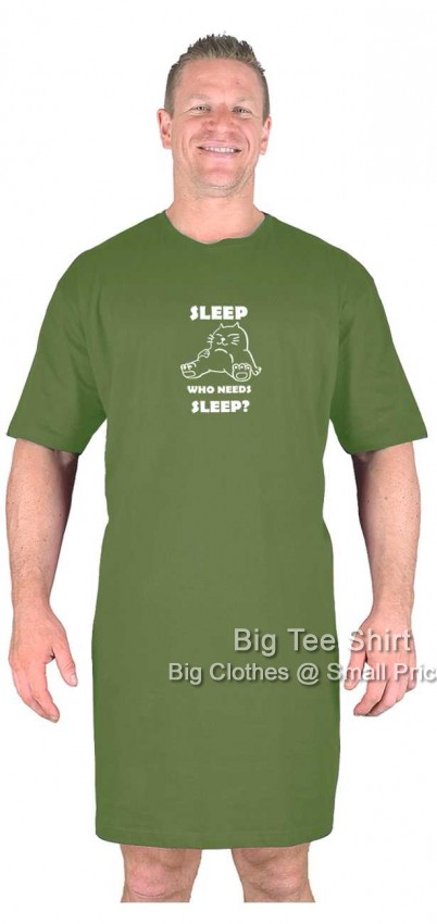 Moss Big Tee Shirt Who Needs Sleep Nightshirt