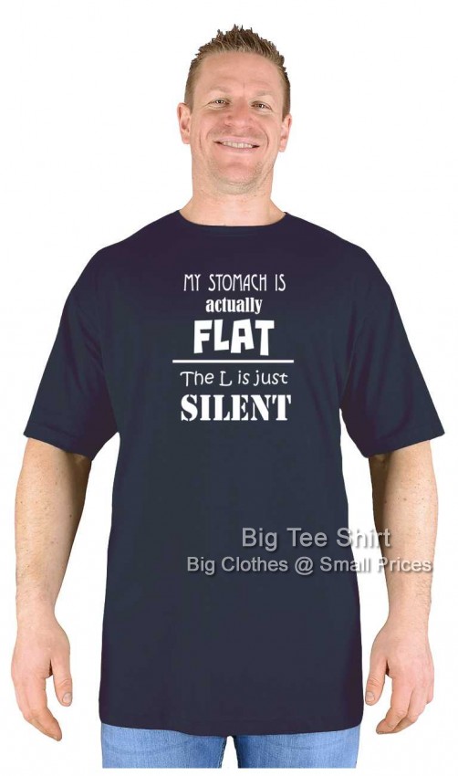 Black Big Tee Shirt Flat Stomach Blues T-Shirt