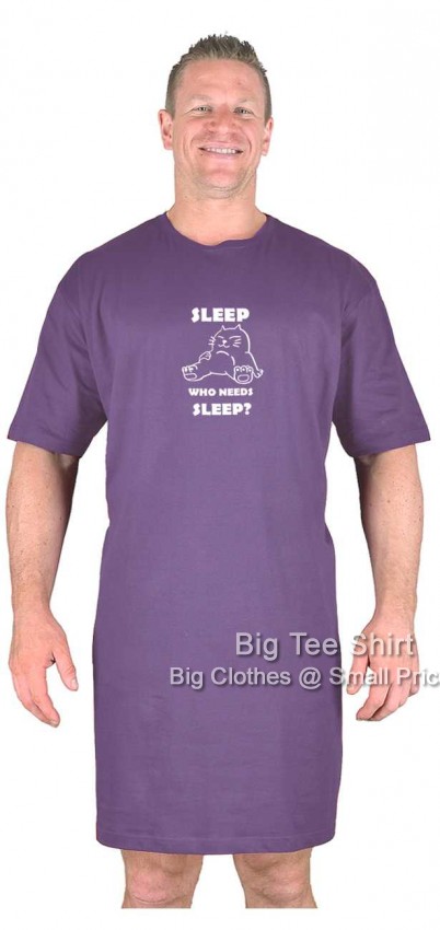 Pale Purple Big Tee Shirt Who Needs Sleep Nightshirt