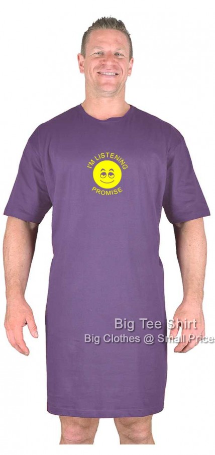 Pale Purple Big Tee Shirt Listening Nightshirt