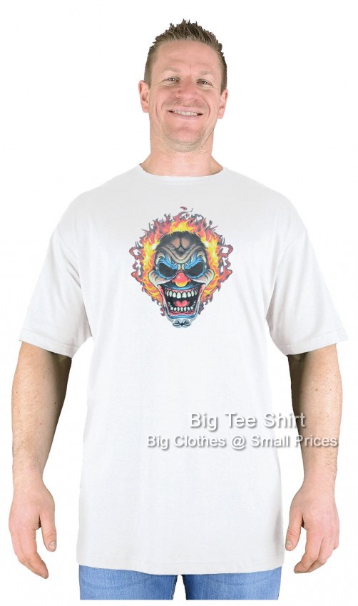 White Big Tee Shirt Scary Clown T-Shirt