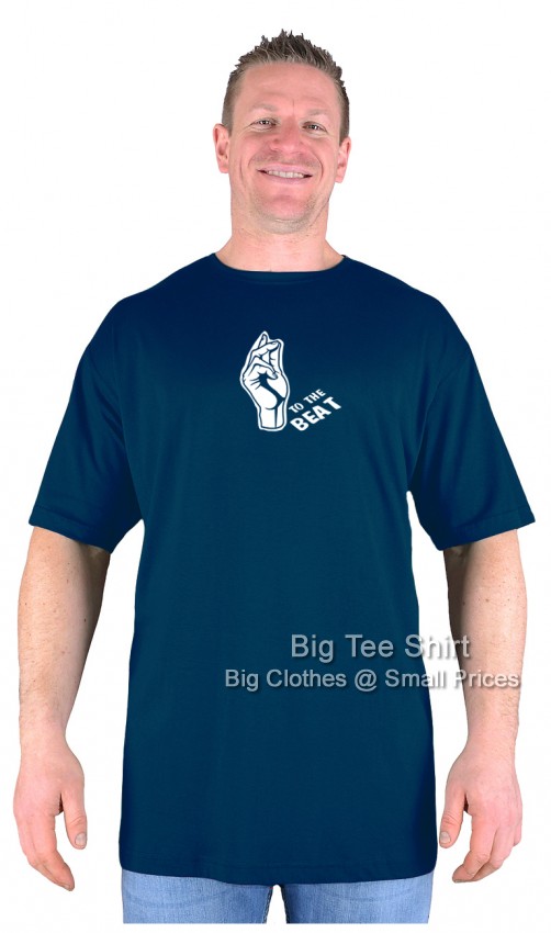 Navy Blue Big Tee Shirt Click to the Beat T-Shirt 