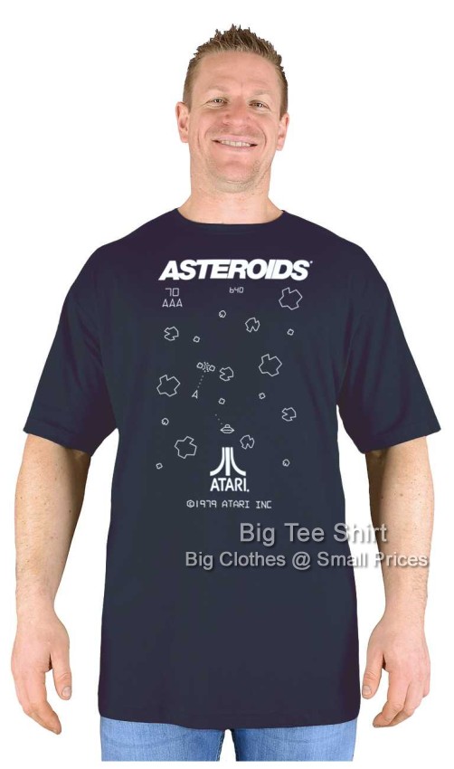Black Big Tee Shirt Asteroids Licensed T-Shirt