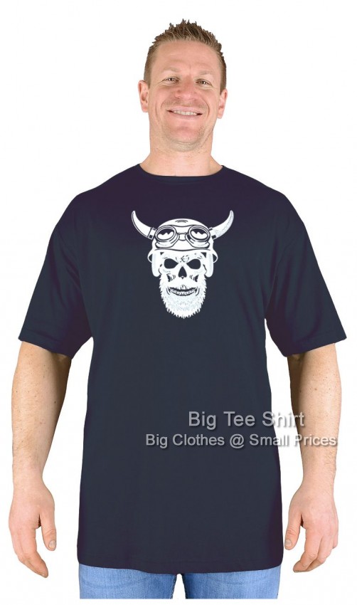 Black Big Tee Shirt Road Warrior Skull EXTRA LONG TALL T-Shirt