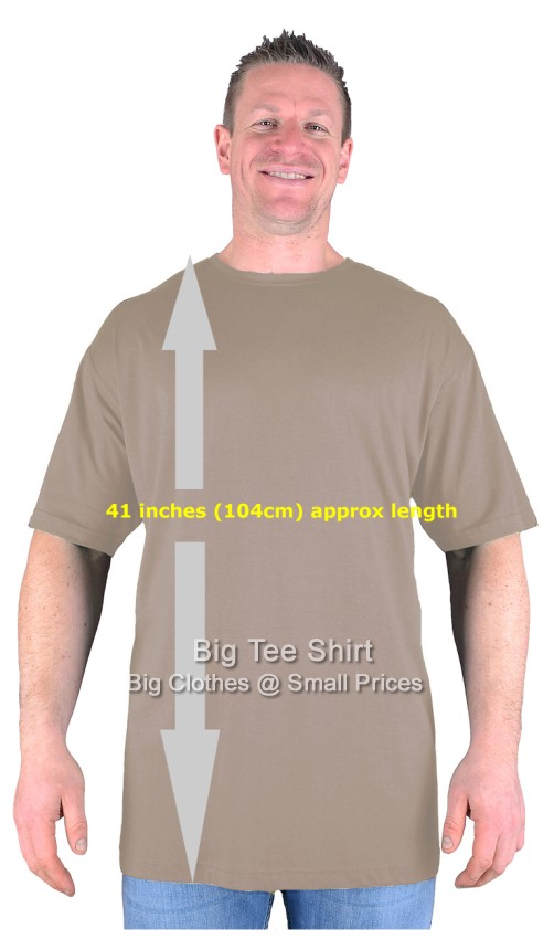 Taupe Big Tee Shirt Long Tall T Shirt/Nightshirt