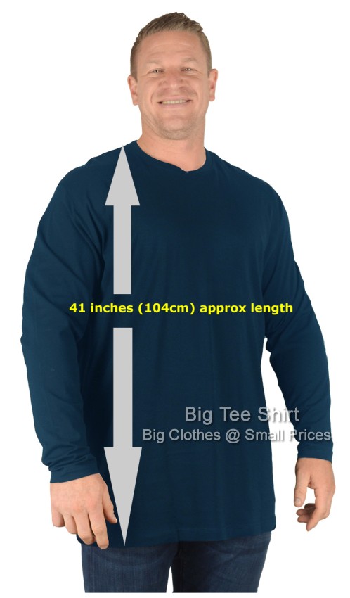 Navy Blue Big Tee Shirt Sharpe Extra Tall Long Sleeve T-Shirt